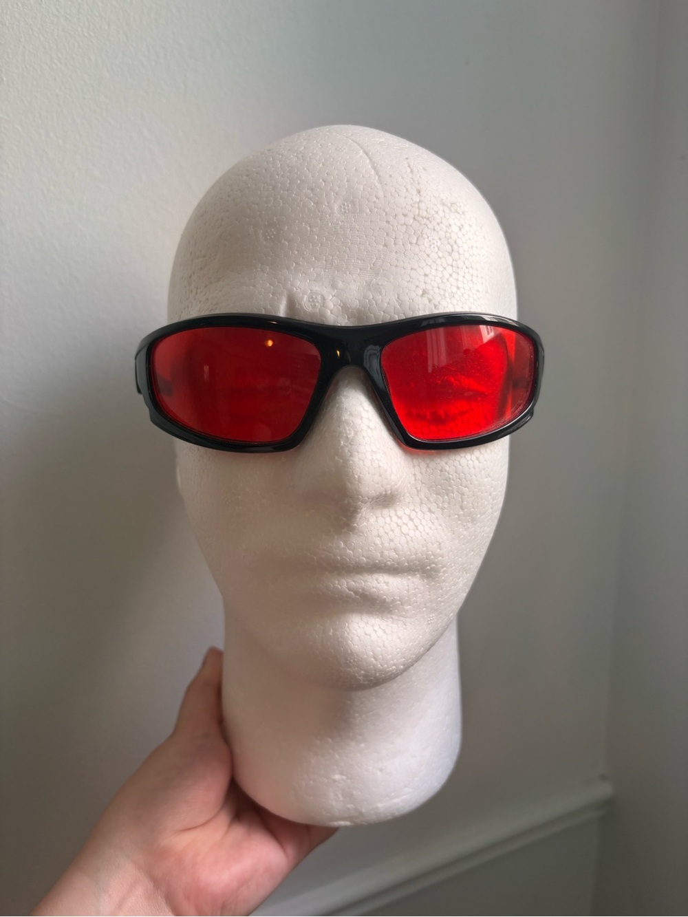 Black Frame Sunglasses with Red Lenses - Unbranded